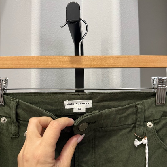 Good American Women's Size 20 Green Good Waist Palazzo Wide Leg Pant Jeans - Picture 5 of 11